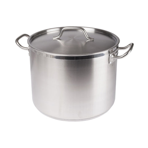 SST-24 Winco 24 Qt. Stainless Steel Stock Pot w/ Lid-WINCO