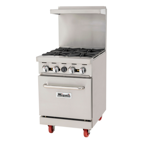 C-RO4-LP Migali 24" 4-Burner Range w/ (1) Oven - LP-Migali Industries