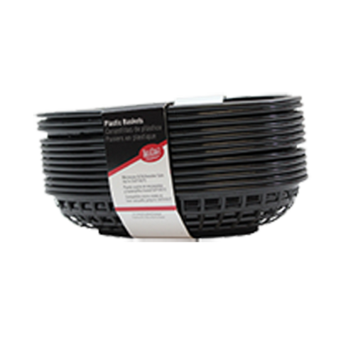 TableCraft Products C1084BK Jumbo Oval Plastic Fast Food Basket, Black
