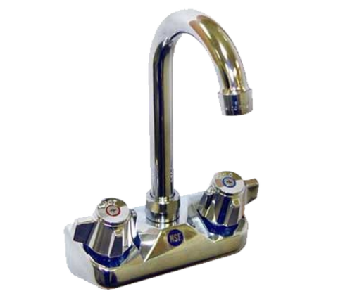 AA-412G GSW 4" Wall Mount Backsplash Faucet w/ 5" Gooseneck Spout