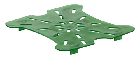 Cambro 2SFSFPDPP265 CamSquare FreshPro Drain Shelf for 2 and 4 Qt Containers, Translucent Green