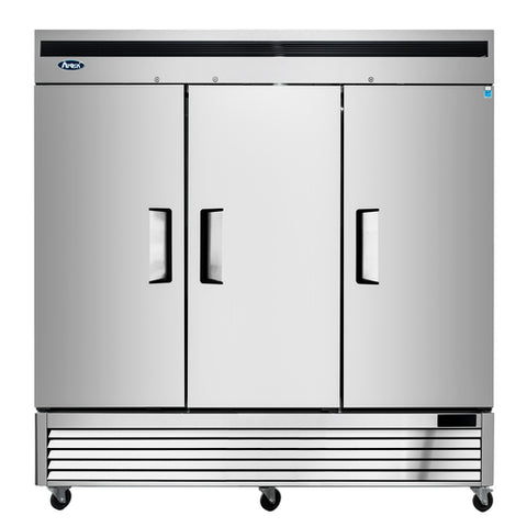 Atosa USA MBF8508GR 81.90'' 67.99 cu. ft. Bottom Mounted 3 Section Solid Door Reach-In Refrigerator-Atosa Catering Equipment