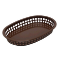 1076BR Tablecraft 10-5/8" x 7" x 1-1/2" Brown Oval Chicago Platter Basket-Tablecraft Products