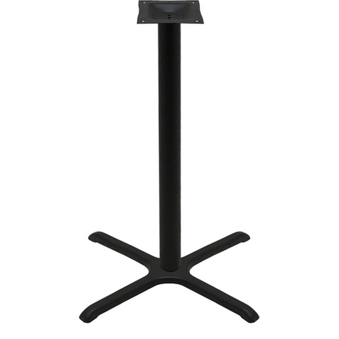 Oak Street Manufacturing B30-BAR 30" x 30" Bar Height Cross Table Base, Steel, Black