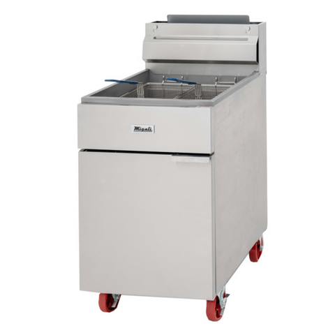 Migali C-F75-LP 75 lb Liquid Propane Gas Floor Fryer, 150,000 BTU