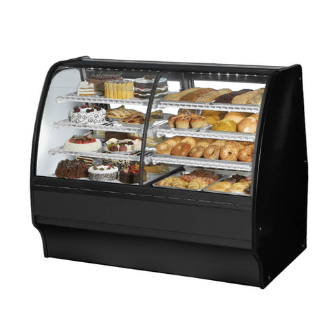 True Manufacturing TGM-DZ-59-SC/SC-B-W 59" Dual Zone Curved Glass Merchandiser