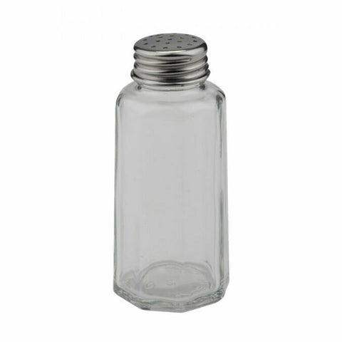 Libertyware S&P42F 2 Ounce Paneled Glass Shaker with Flat Stainless Steel Cap