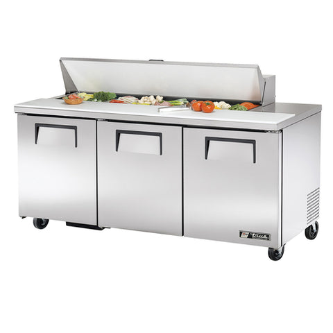 True Mfg. TSSU-72-16-HC 72" Three-Section Sandwich/Salad Prep Table with Hydrocarbon Refrigerant