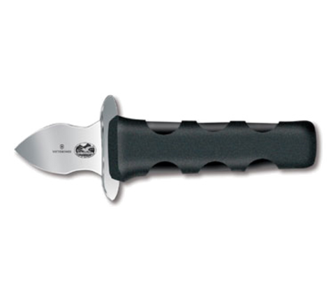 7.6399.1 Victorinox 2" Stainless Steel Frenchman Style Oyster Knife w/ Black Plastic Handle-Victorinox Swiss Army