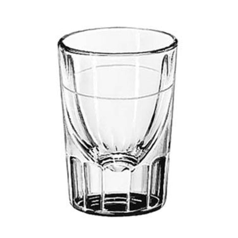 Libbey Glass 5127/S0710 Fluted 1.5 oz. Whiskey Shot Glass with 3/4 oz. Cap Line