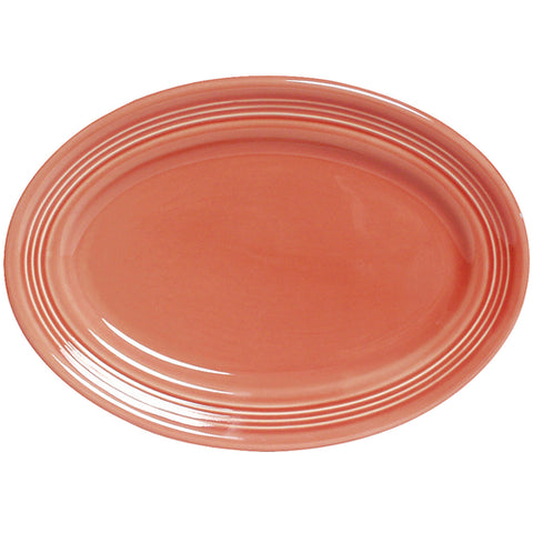 Tuxton China CNH-116 11-1/2" x 8-3/8" Cinnebar Oval Concentrix China Platter