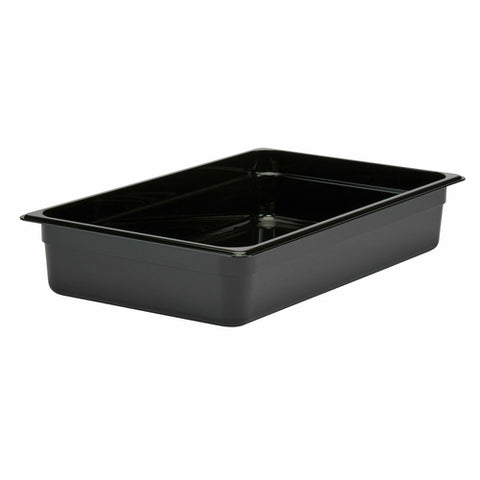 Cambro 14CW110 Camwear Full Size Black Polycarbonate Food Pan, 4" Deep