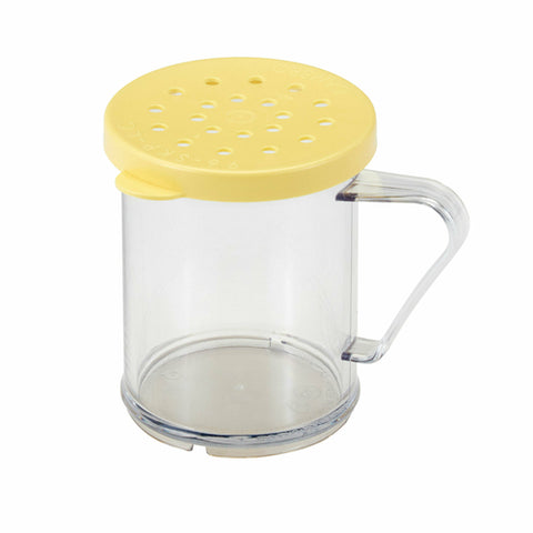 Cambro 96SKRC135 Camwear 10 oz. Polycarbonate Shaker with Yellow Lid for Cheese
