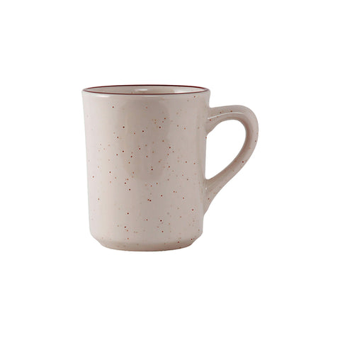 Tuxton China TBS-017 Bahamas 8 oz. Brown Speckle Vitrified China Tiara Mug