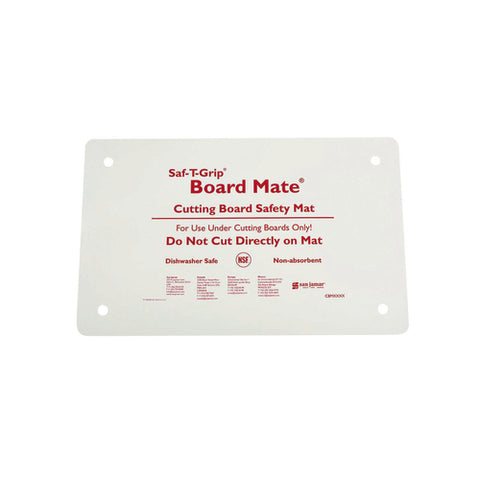 San Jamar CBM1016 Saf-T-Grip Board-Mate Cutting Board Safety Mat 10" x 16" White