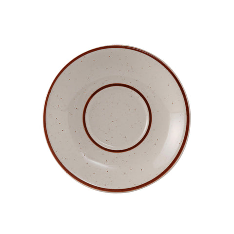 Tuxton China TBS-002 Bahamas 6" Brown Speckle Coupe China Saucer
