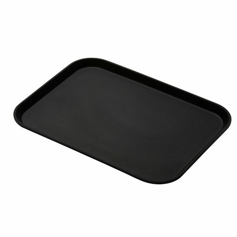 Cambro 1014CT110 Camtread 10" x 14" Black Satin Non-Skid Rectangular Serving Tray