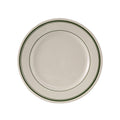 TGB-007 Tuxton Green Bay 7-1/8" Eggshell Wide Rim Rolled Edge China Plate w/ Green Bands-Tuxton China