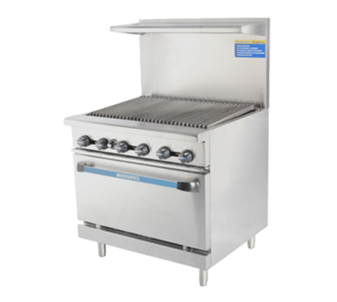 TAR-36RB Turbo Air 36" Gas Range Charbroiler Top w/ (1) Oven-Turbo Air