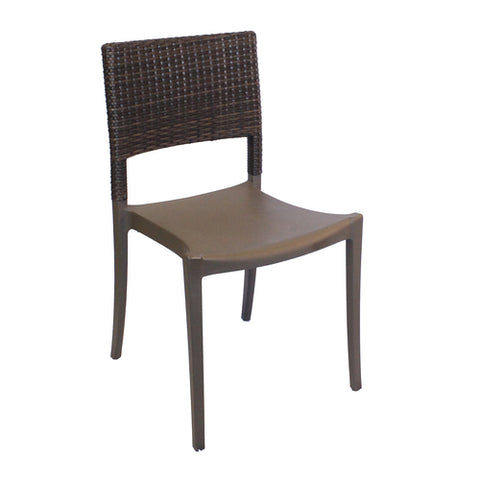 Grosfillex UT925037 Java Indoor/Outdoor Stacking Side Chair, Bronze