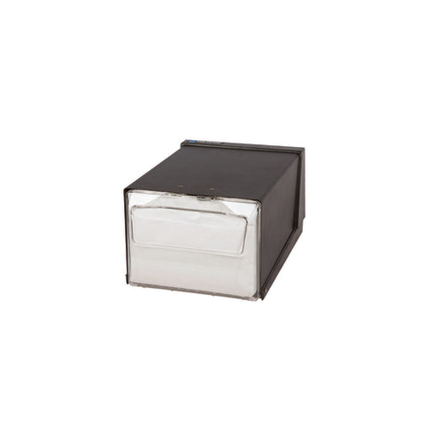 San Jamar H3001CLBK Classic Countertop Fullfold Napkin Dispenser, 300-Napkin Capacity, Clear/Black