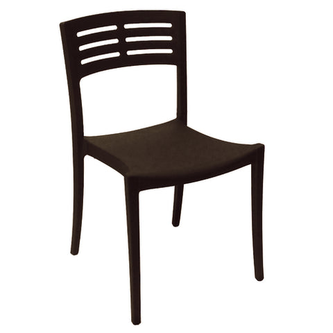 Grosfillex US637017 Vogue Black Stackable Indoor/Outdoor Side Chair