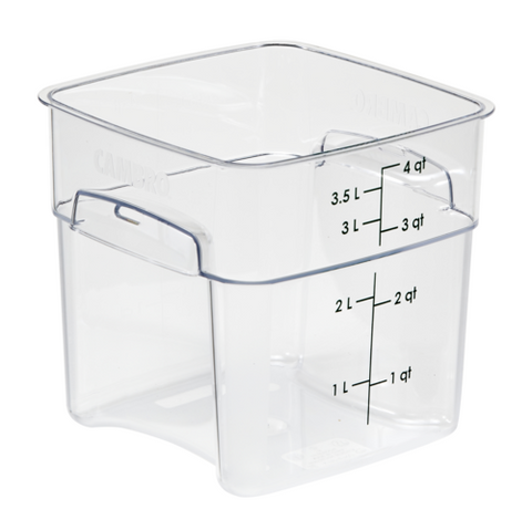 Cambro 4SFSPROCW135 CamSquares FreshPro 4 qt Clear Square Polycarbonate Food Storage Container