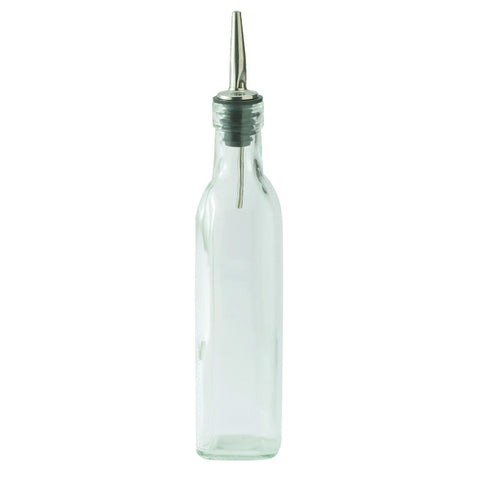 Winco GOB-8 Glass Oil/Vinegar Cruet Set with Chrome-Plated Rack, 8 oz.
