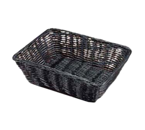 Tablecraft Products 2472 Rectangular Hand-Woven Polypropylene Basket, Black