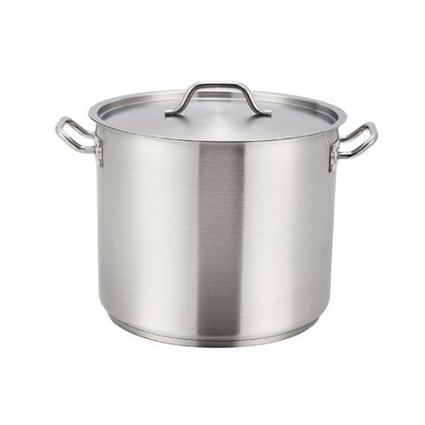 Winco SST-32 Stainless Steel Stock Pot with Cover, 32 Quart