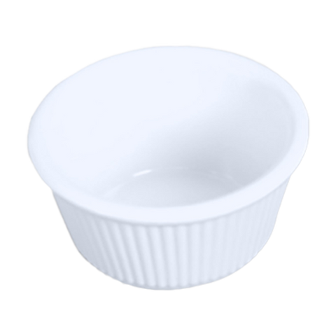 ML532W1 Thunder Group 4 Oz. White Fluted Melamine Ramekin