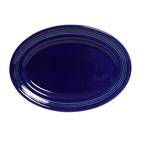 Tuxton China CCH-096 Cobalt Oval Wide Rim China Platter