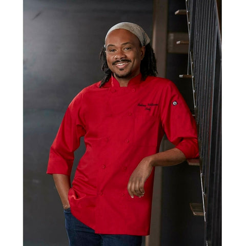 Chef Works JLCLGRY4XL Gray Hartford Chef Coat Long Sleeve Roll-up Tab 4XL