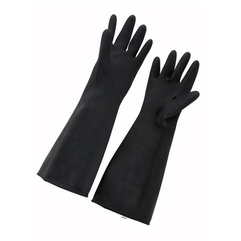 NLG-1018 Winco Black Natural Latex Gloves - Large