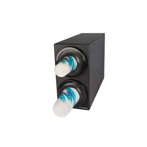 San Jamar C2902BK EZ-Fit 2-Slot Vertical Countertop Cup Dispenser Cabinet, Black, 8-46 oz
