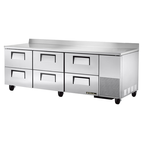 True Manufacturing TWT-93D-6-HC 93" Three-Section 6-Drawer Deep Worktop Refrigerator