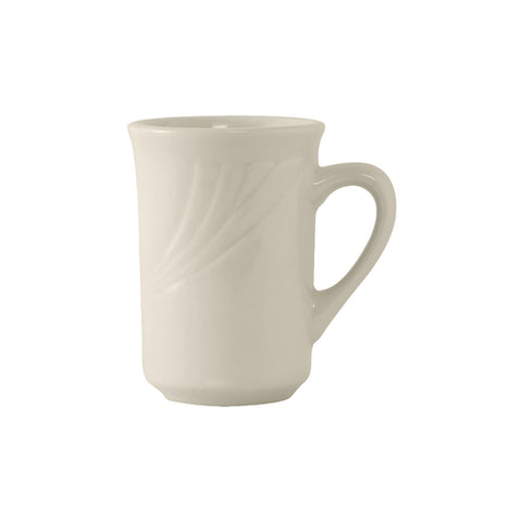Tuxton China YEM-080 Monterey 7.5 oz. Eggshell Embossed Rim China Mug