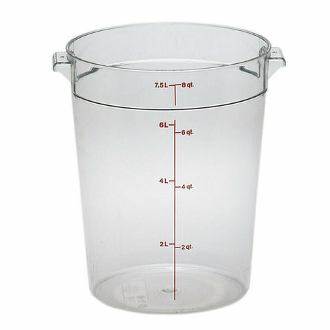 Cambro RFSCW8135 Camwear 8 Qt. Clear Round Polycarbonate Food Storage Container