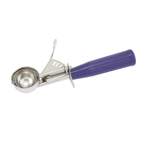 Winco ICD-40 Stainless Steel Thumb Press Disher with Purple Plastic Handle, Size #40