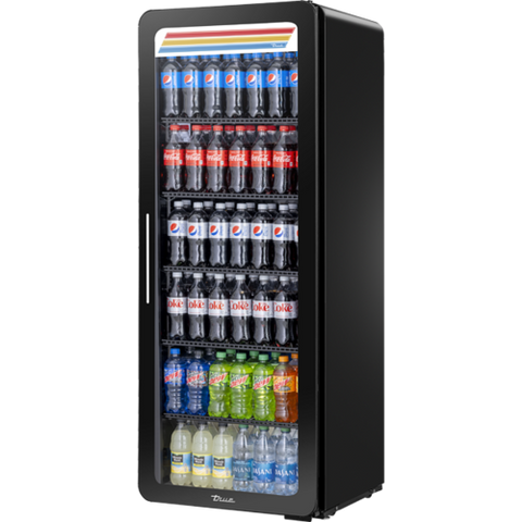 True Manufacturing CVM-13-HC~EGC01 1-Section Swing Door Curved Edge Refrigerated Merchandiser