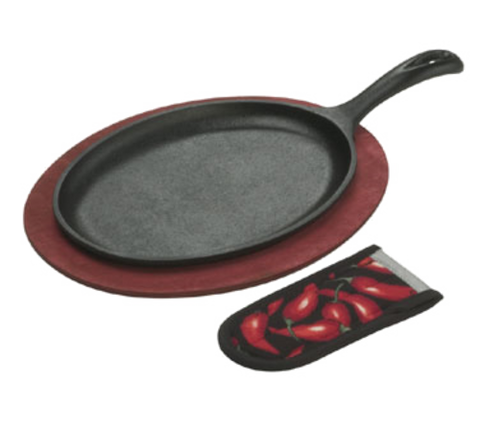 LFSR3 Lodge Includes: 10" x 7" Oval Griddle Fajita Set