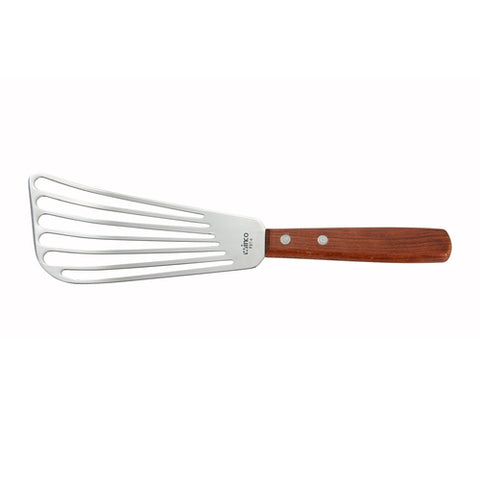 FST-6 Winco 6-3/4" x 3-1/4" Fish Spatula w/ Wood Handle