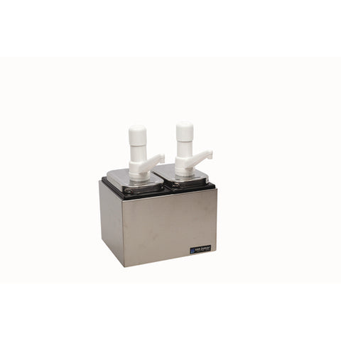 San Jamar P9712 Condiment Pump Service Center, 2-Pump, Silver