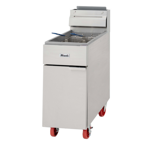 Migali C-F50-NG 50 lb. Natural Gas Floor Fryer, 136,000 BTU
