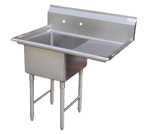 GSW USA SH24241R One Compartment Sink with 24" Right Drainboard, 51-1/8"W x 30"D x 45"H
