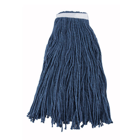 Winco MOP-32C Economy Cotton-Poly Blend Cut-End Wet Mop Head, Blue, 32 oz