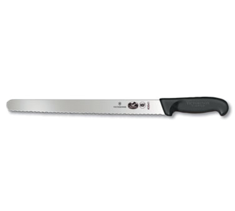 Victorinox 5.4233.30B Fibrox 12" Wavy Edge Slicing Knife with Black Handle
