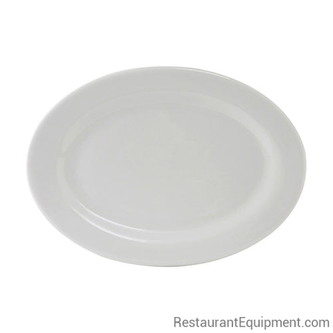 ALH-136 Tuxton 13-3/4" x 10" White Wide Rim Rolled Edge Oval China Platter-Tuxton China