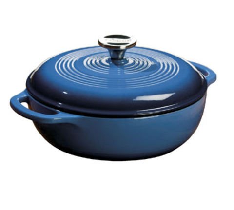 Lodge EC3D33 3 Qt. Caribbean Blue Enameled Cast Iron Dutch Oven