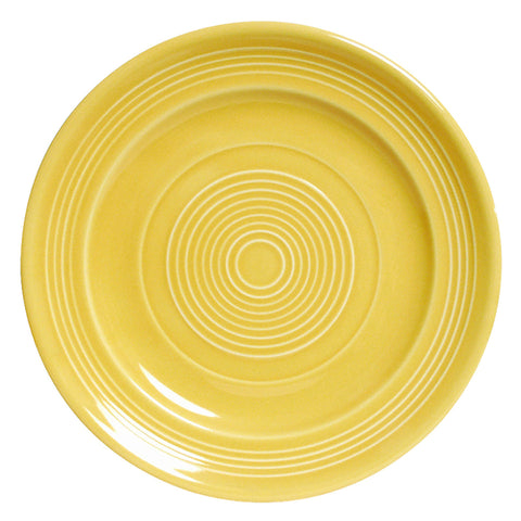 Tuxton China CSA-104 10-1/2" Round Wide Rim Concentrix Saffron Ceramic Plate